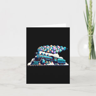 Railroad Bunny Train Easter Egg Kids Toddler Boys Card
