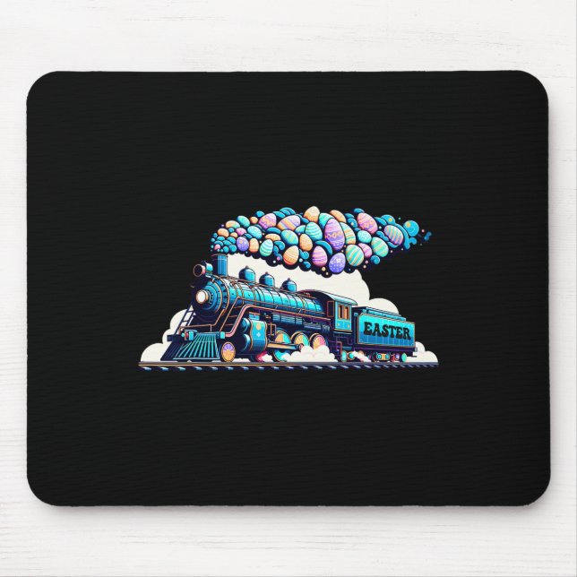 Railroad Bunny Train Easter Egg Kids Toddler Boys  Mouse Mat (Front)