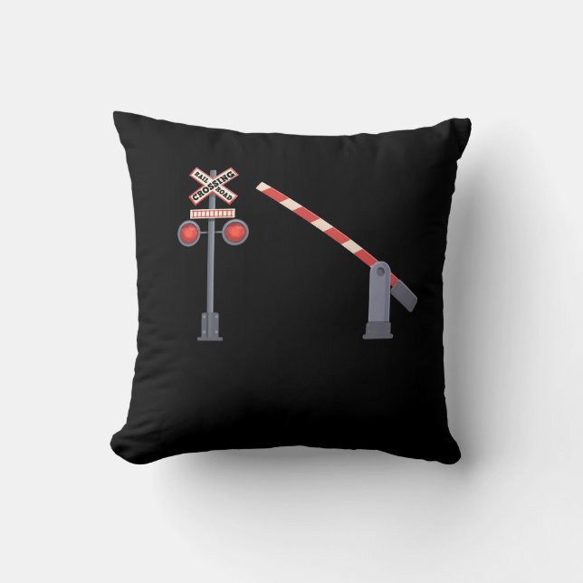 Railroad Crossing Barrier Sign Halloween Costume D Cushion (Front)