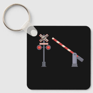 Railroad Crossing Barrier Sign Halloween Costume D Key Ring