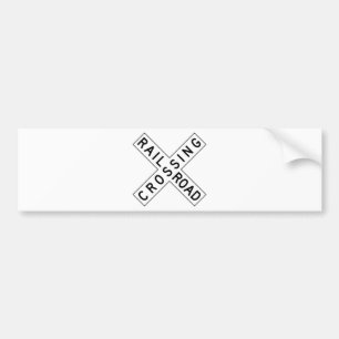 Railroad Crossing Bumper Sticker