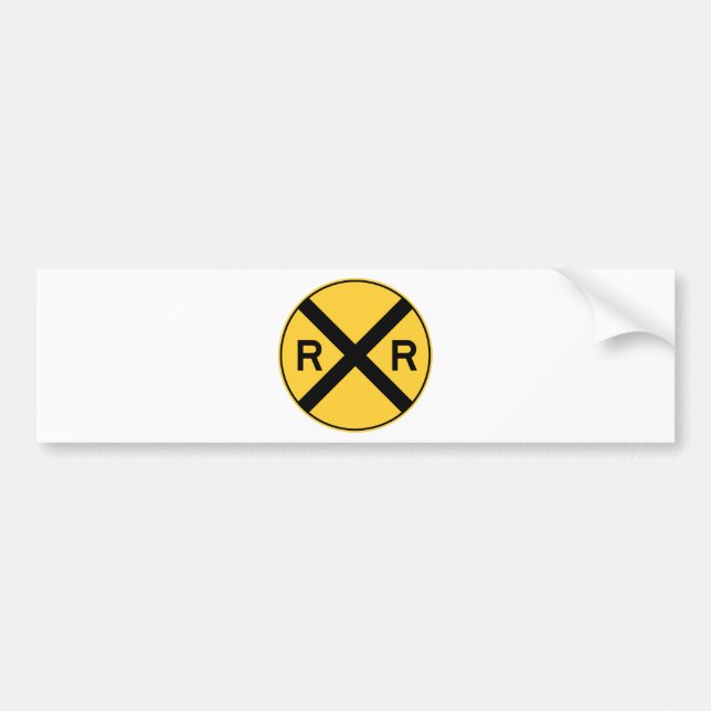 Railroad Crossing Bumper Sticker (Front)