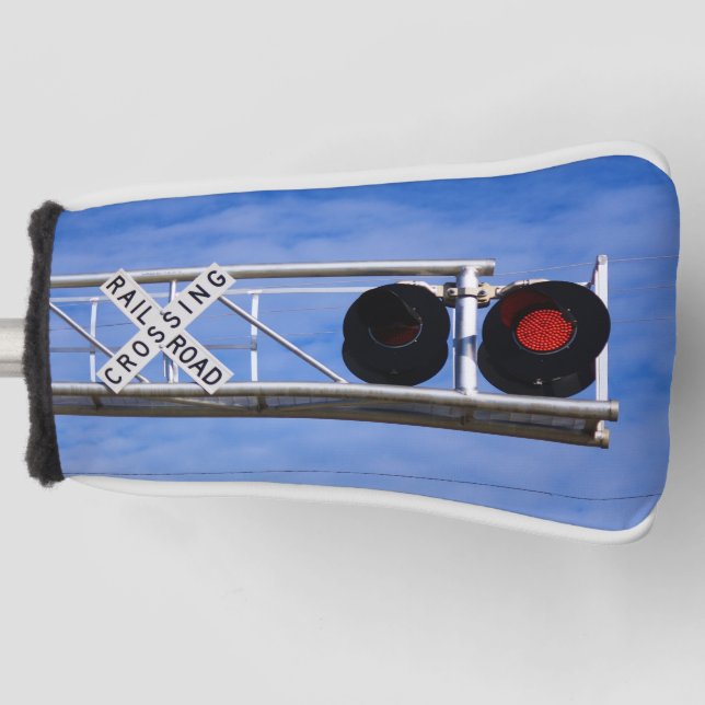 Railroad Crossing Cantilever Flashers Golf Head Cover (Front)