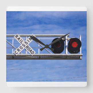 Railroad Crossing Cantilever Square Wall Clock