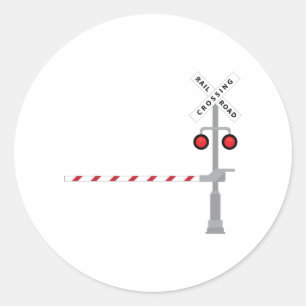 Railroad Crossing Classic Round Sticker