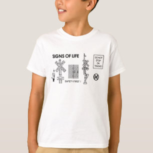 Railroad Crossing Lifesaving Signs Kids T-Shirt
