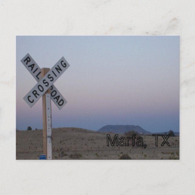 Railroad crossing  Marfa, TX Postcard (Front)