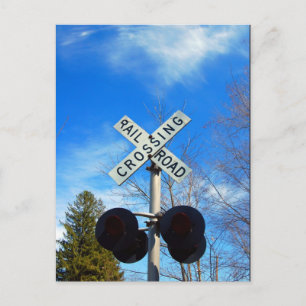 Railroad Crossing Postcard
