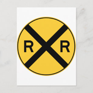 Railroad Crossing Postcard