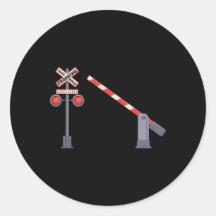 Railroad Crossing Rrier Sign Halloween Costume Diy Classic Round Sticker