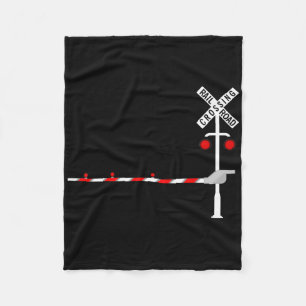 Railroad Crossing Rrier Sign Halloween Costume Diy Fleece Blanket