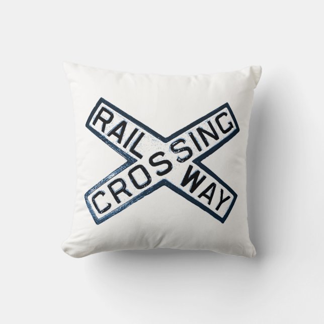 Railroad Crossing Sign Cushion (Front)