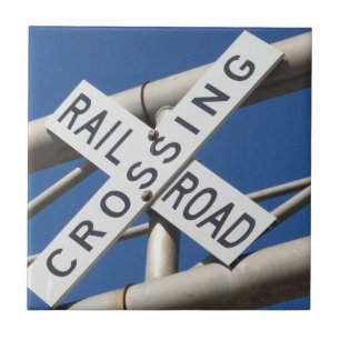 Railroad Crossing Sign Tile