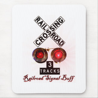 Railroad Crossing Signal Buff Mouse Mat