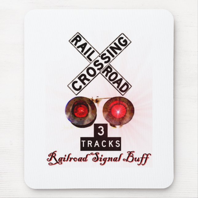 Railroad Crossing Signal Buff Mouse Mat (Front)