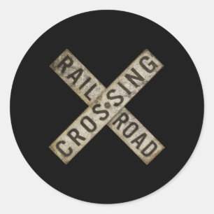 Railroad Crossing Train Sign Train Classic Round Sticker
