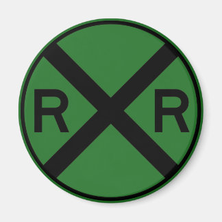 Railroad Crossing Warning Street Sign Train Magnet