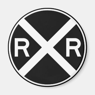 Railroad Crossing Warning Street Sign Train Magnet