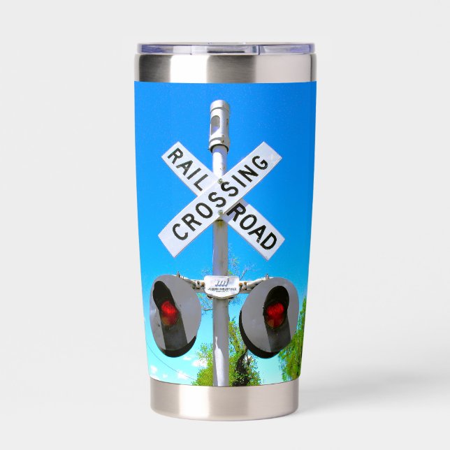 Railroad Crossing With Electronic Bell Insulated Tumbler (Front)