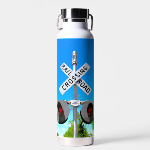 Railroad Crossing With Electronic Bell Water Bottle