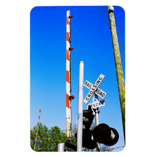 Railroad Crossing With Gate in Front of Mast Magnet