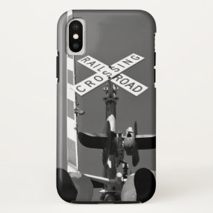 Railroad Crossing With Gate in Monochrome iPhone X Case