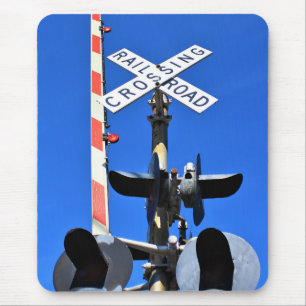 Railroad Crossing With Gate Mouse Mat