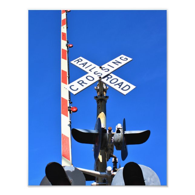 Railroad Crossing With Gate Photo Print (Front)