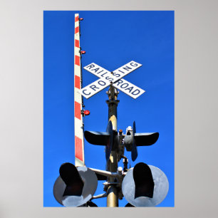 Railroad Crossing With Gate Poster