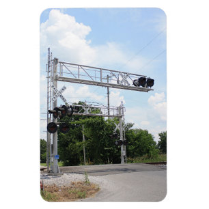 Railroad Crossing With Left Side Cantilever Magnet