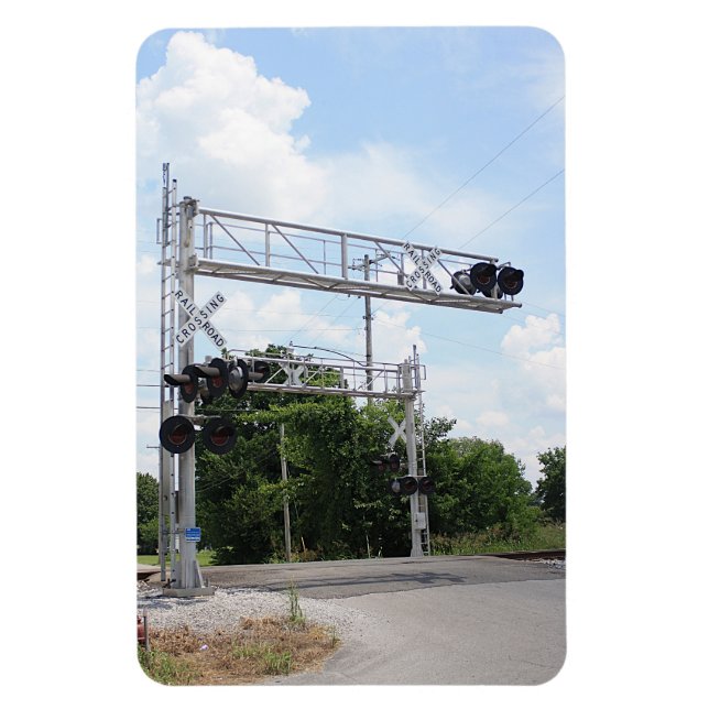 Railroad Crossing With Left Side Cantilever Magnet (Vertical)