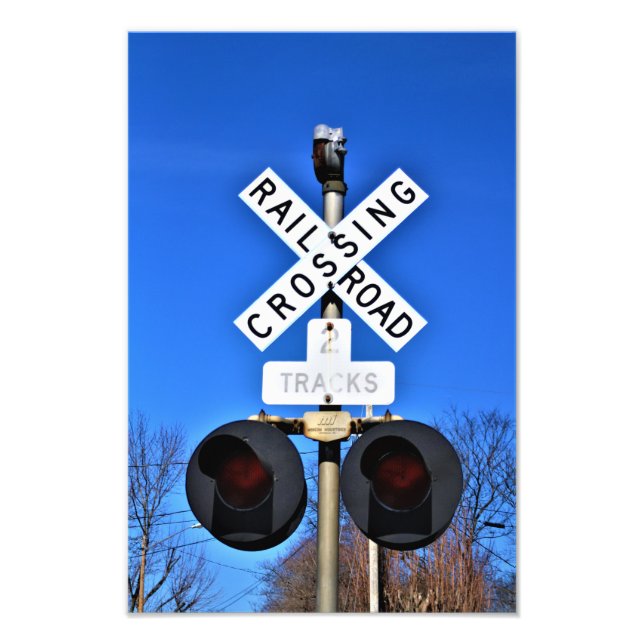Railroad Crossing With Mechanical Bell Photo Print (Front)