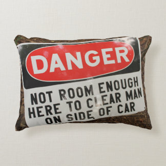 RAILROAD DANGER SIGN PILLOW - UNIQUE AND AWESOME