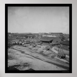 Railroad Depot in Atlanta, GA 1864 Poster