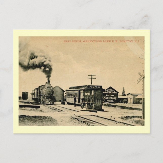 Railroad Depot, Pompton, New Jersey Vintage Postcard (Front)