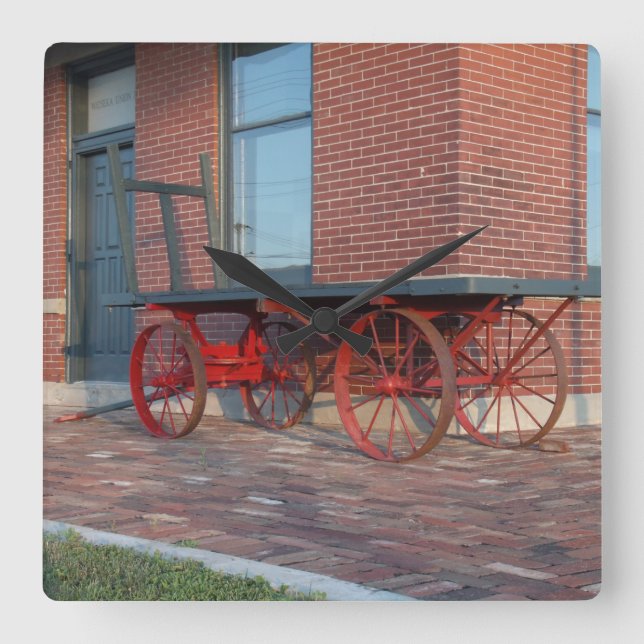 railroad depot square wall clock (Front)