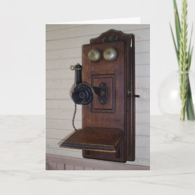 "Railroad Depot Telephone" Birthday Card (Front)