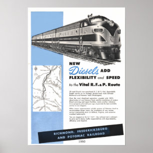 Railroad Diesels for The Vital R.F.& P. Route Poster