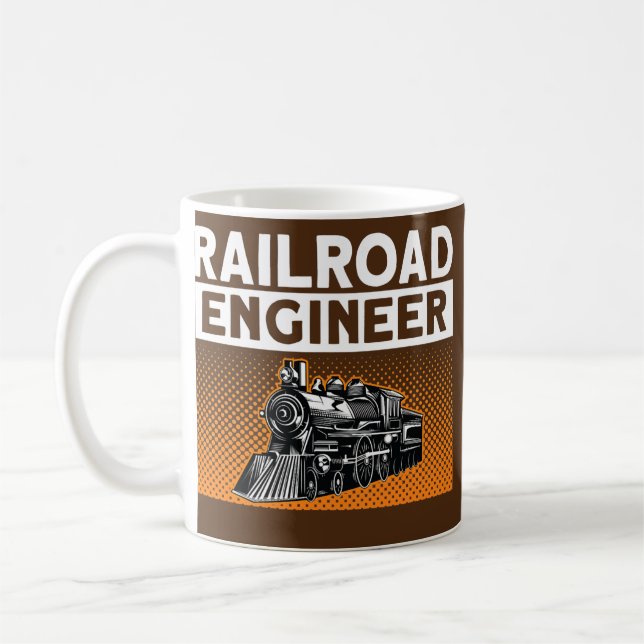 Railroad Engineer Railroad Adults Kids Railway Coffee Mug (Left)