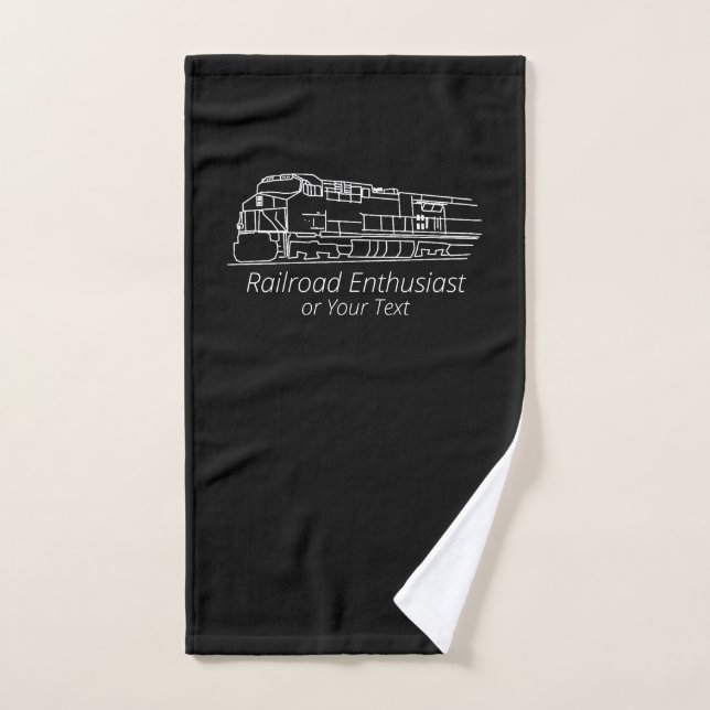 Railroad Enthusiast Diesel Train Locomotive Fan Hand Towel (Hand Towel)