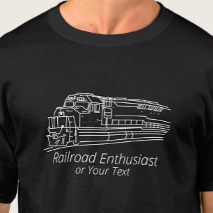 Railroad Fan Enthusiast Diesel Train Locomotive  T-Shirt
