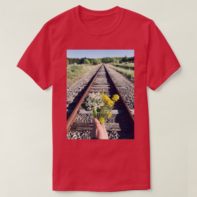 Railroad Flower Photography 1 T-Shirt (Design Front)