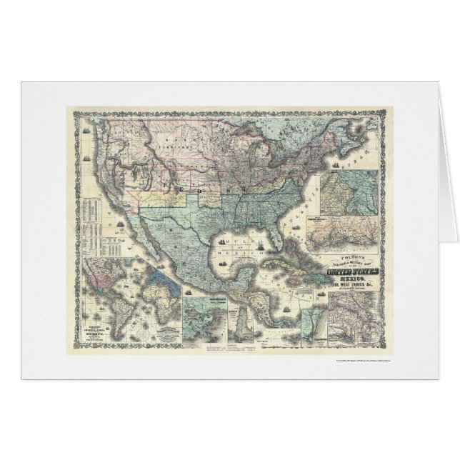 Railroad & Military Map USA 1862 (Front Horizontal)