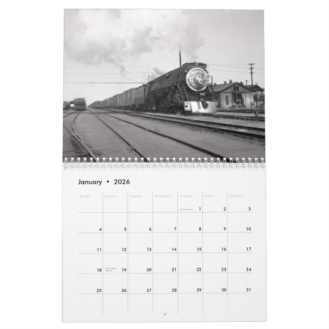Railroad Photographs by Alden Armstrong Calendar (Jan 2026)