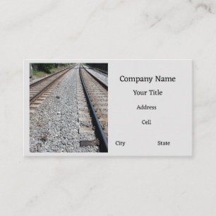 railroad rail crossties gravel line rail steel business card