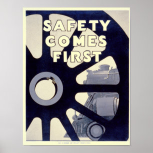 Railroad Safety Comes First Vintage Poster
