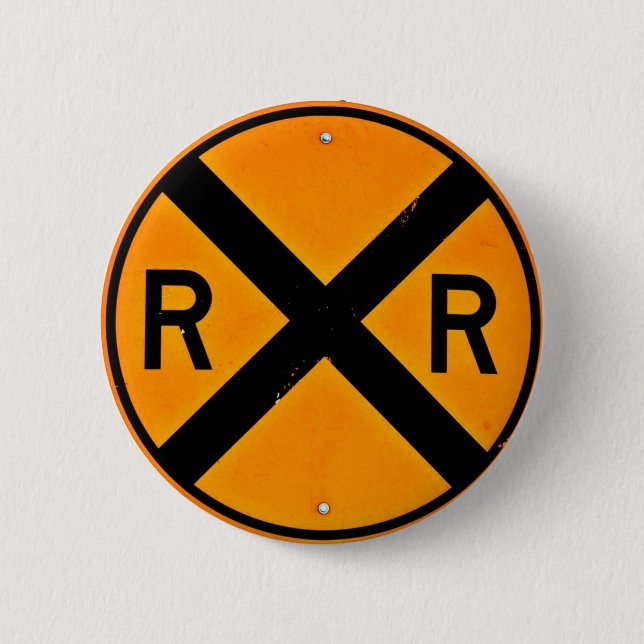 Railroad Sign 6 Cm Round Badge (Front)
