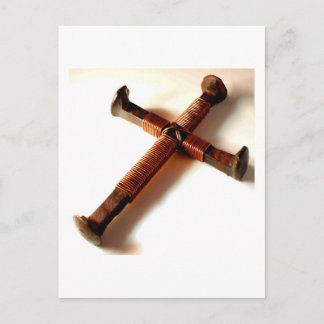 Railroad Spikes Cross Postcard