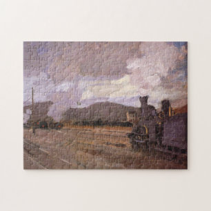 Railroad Station at Argenteuil Monet Fine Art Jigsaw Puzzle