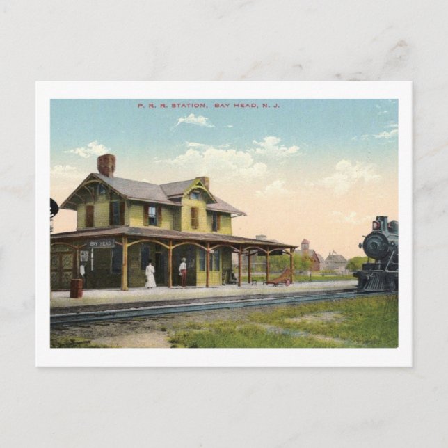 Railroad Station, Bay Head, New Jersey Vintage Postcard (Front)